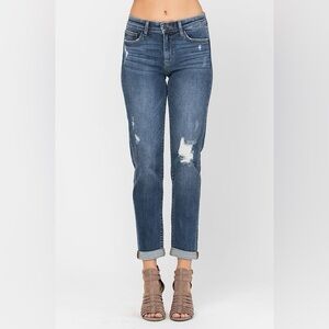Judy Blue 22W 82204 Distressed Slim Fit Jeans Stretch High Rise Straight Plus